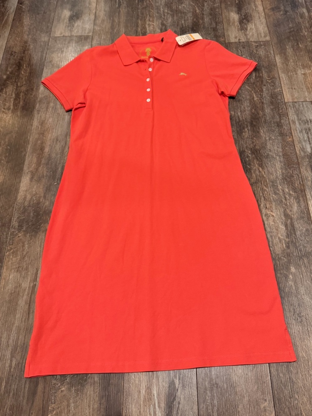 Tommy Bahama Coral-Red Polo Midi Dress
